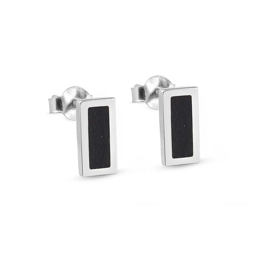 Cercei Argint Dreptunghi Black Polar