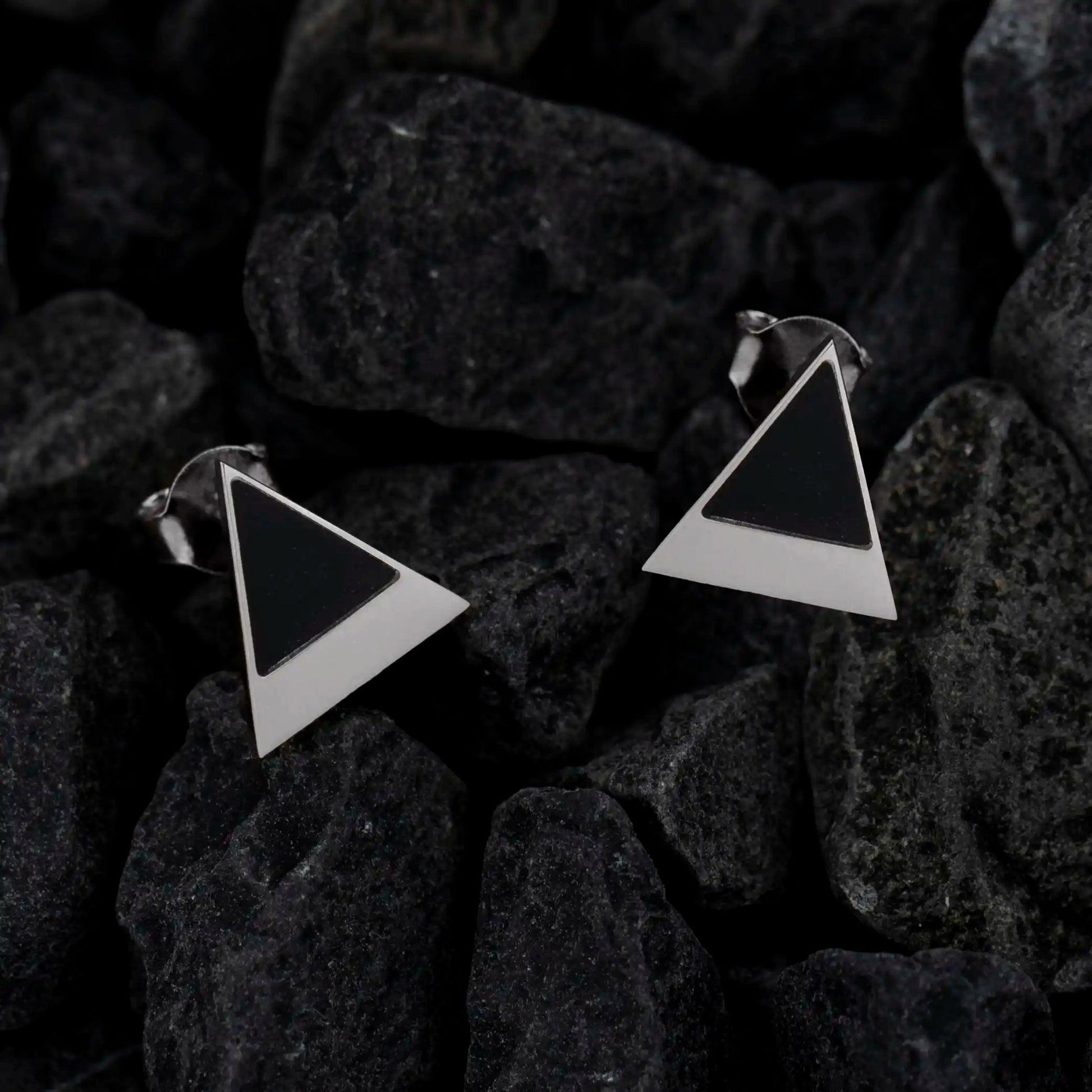 Cercei Argint Piramida Black Polar