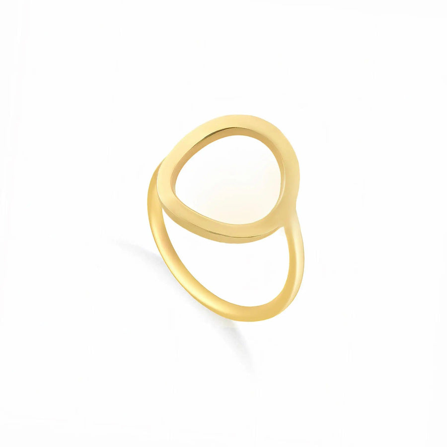 Inel aur 14K cu cerc gol stilizat (karma ring) — vedere principală