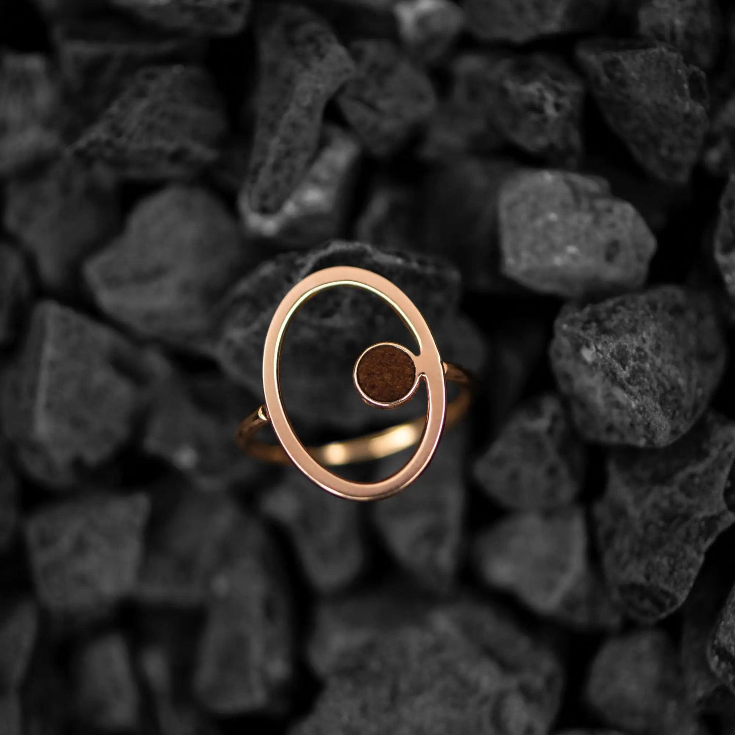 Inel cu Design Circular Fumed Aspen