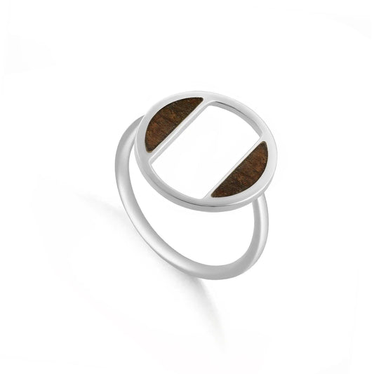 Inel de Argint Geometric Walnut Polar