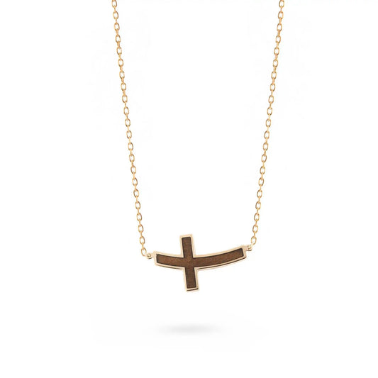 Lantisor cu Pandantiv Cruce Fumed Aspen