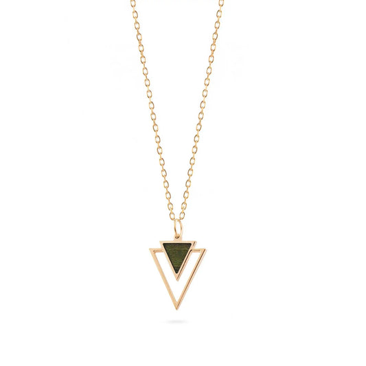 Lantisor cu Pandantiv Triunghi Dublu Green Poplar