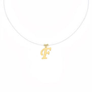Colier pe Fir Transparent cu Pandantiv Litera F