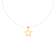 Colier pe Fir Transparent cu Pandantiv Stea Decupata