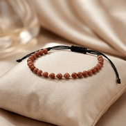 Brățară Aur 14K cu Șnur, 5 Bile Aur și Cristale – Bijuterie Reglabilă Talisman