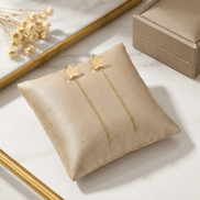 Cercei Threader Aur 14K cu Stea Mare și Lănțișor – Ghidaj Celest