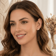 Cercei Threader Aur 14K cu Trio de Stele – Magie Astrală