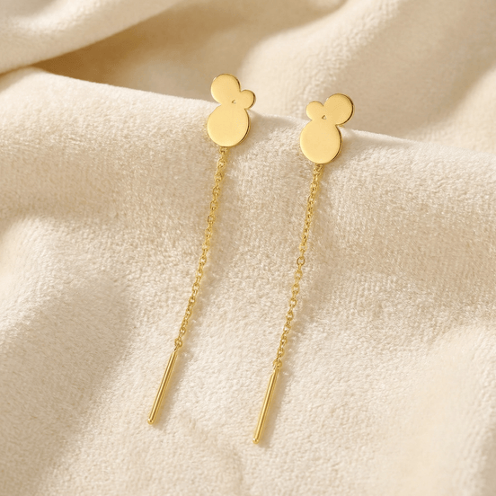 Cercei Threader Aur 14K cu Trio de Cercuri – Armonie Circulară