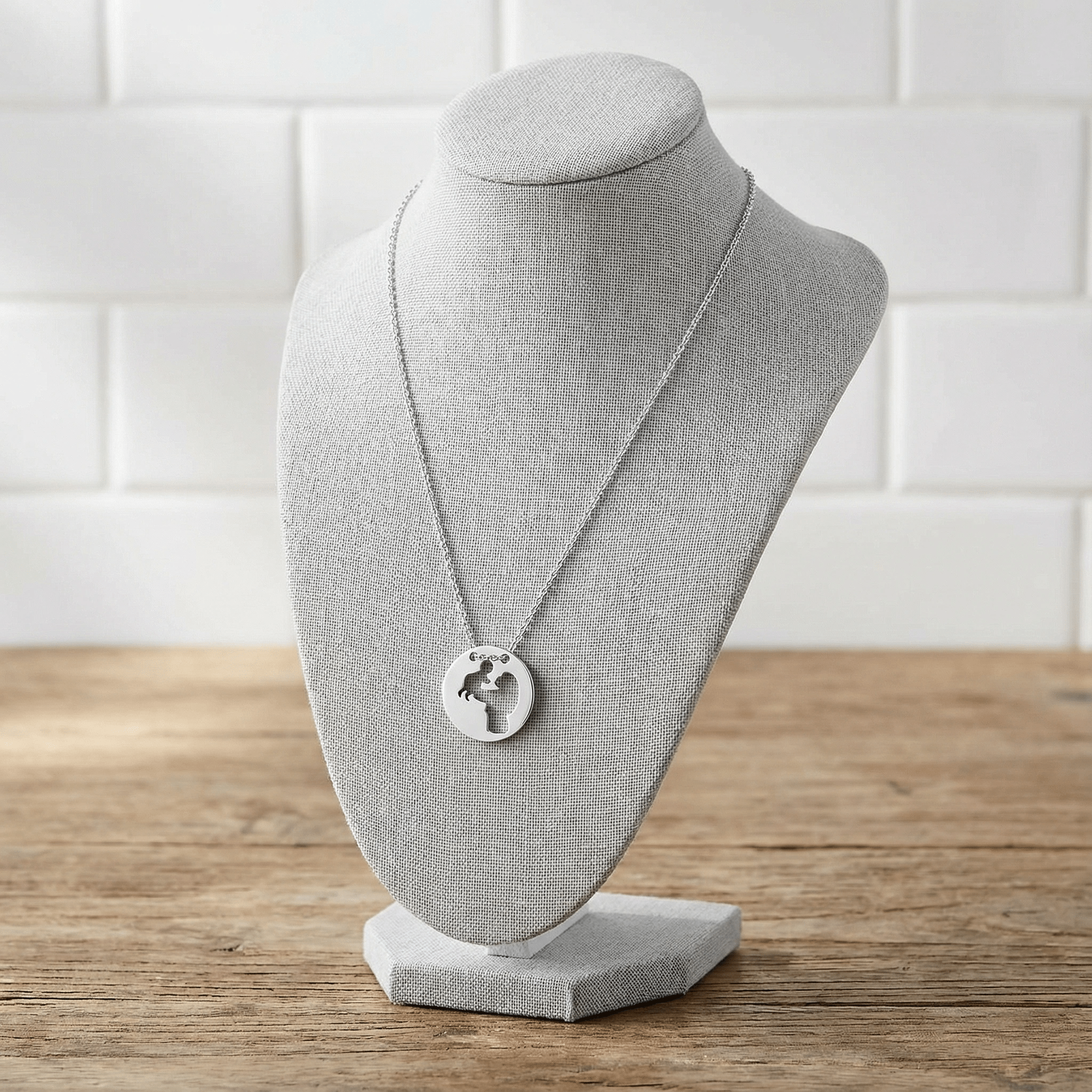 Lănțișor Argint 925 Bănuț Mamă și Copil – Colier Simbol Legătură Eternă