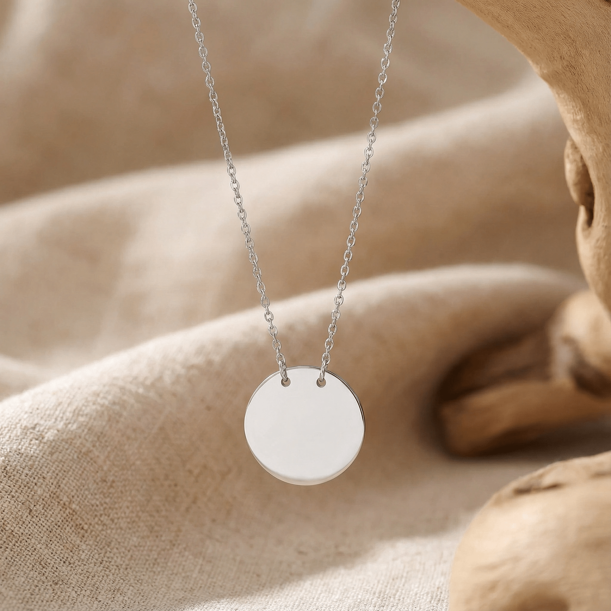 Lănțișor Argint 925 Bănuț Simplu – Colier Minimalist Discuri Lucioase