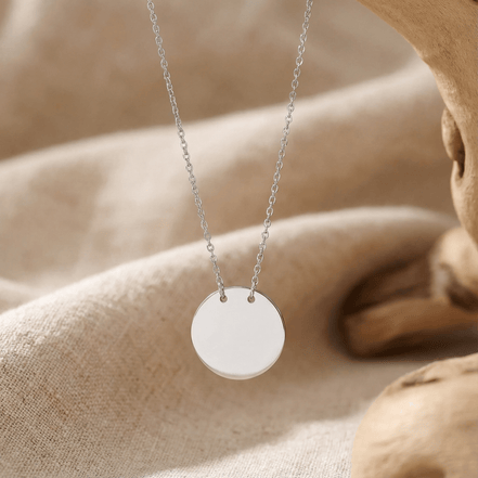 Lănțișor Argint 925 Bănuț Simplu – Colier Minimalist Discuri Lucioase
