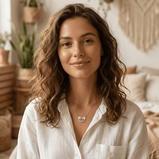 Lănțișor Argint 925 Cătușe Prinse – Colier Simbol Partners in Crime