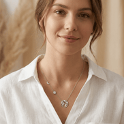 Lănțișor Argint 925 Glob Pământesc, Lună și Soare – Colier Celestial