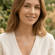 Lănțișor Argint 925 Cercuri Întrețesute – Colier Simbol Unitate și Infinit