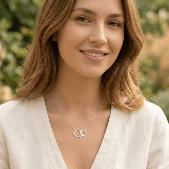 Lănțișor Argint 925 Cercuri Întrețesute – Colier Simbol Unitate și Infinit