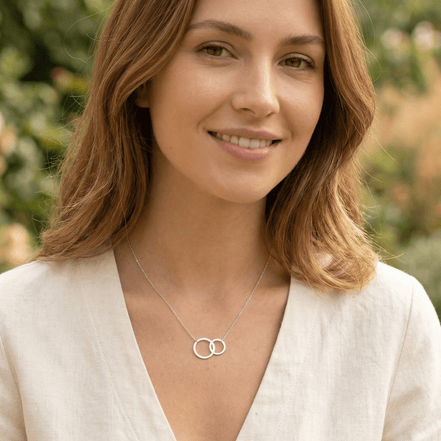 Lănțișor Argint 925 Cercuri Întrețesute – Colier Simbol Unitate și Infinit