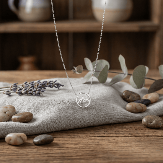 Lănțișor Argint 925 Munte – Colier Simbol Reziliență și Natură