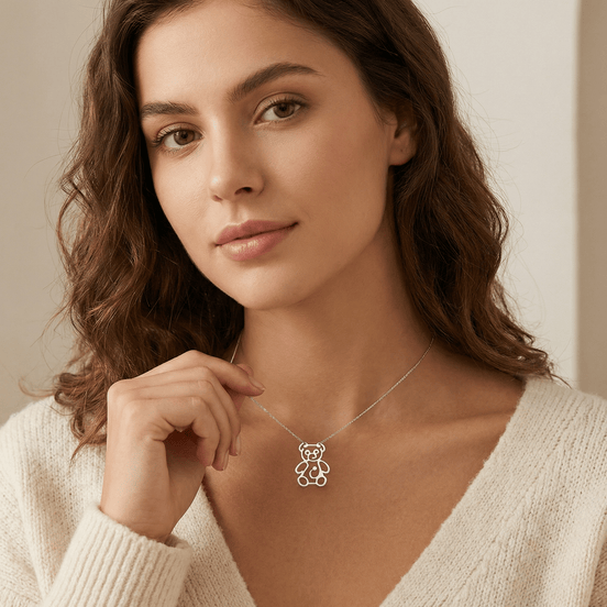 Lănțișor Argint 925 Ursulet – Colier Simbolul Copilăriei și al Iubirii
