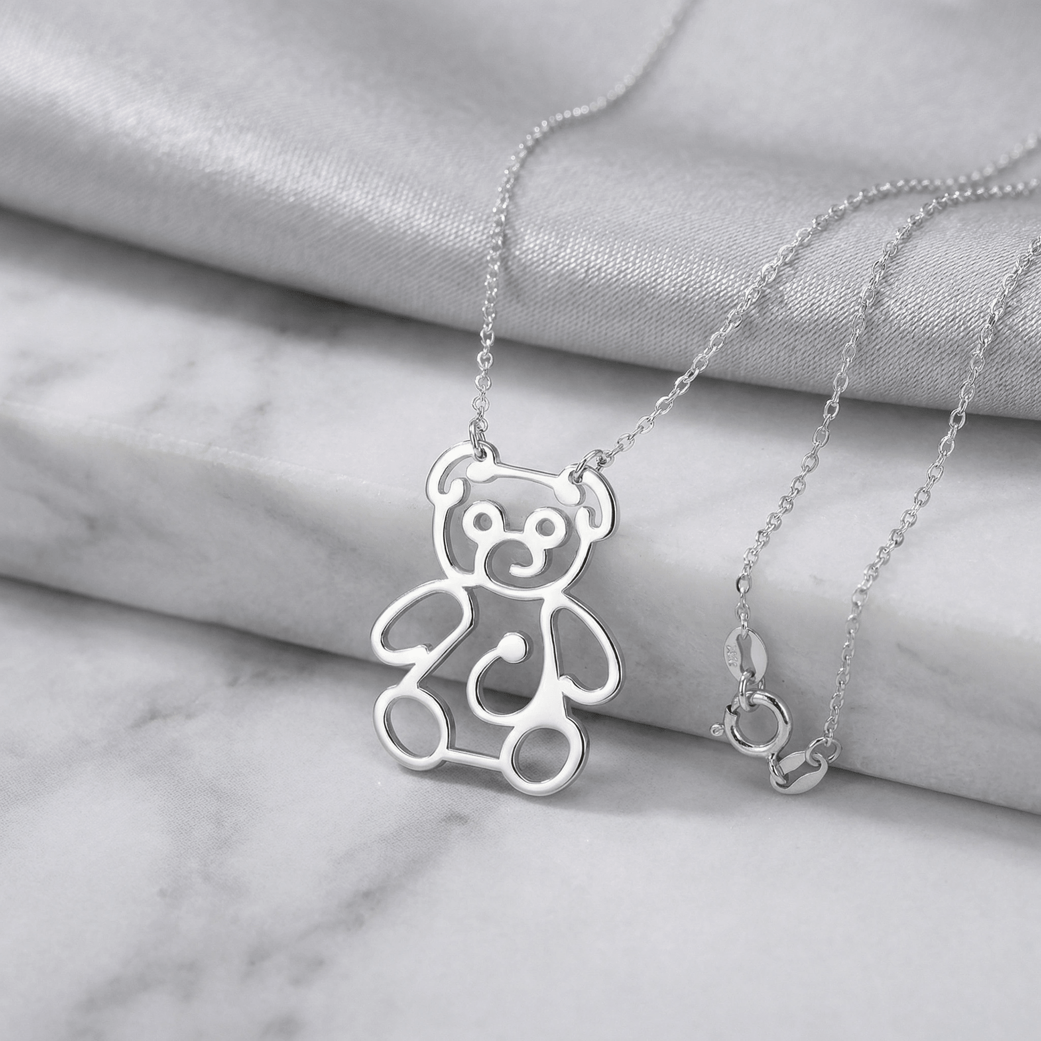 Lănțișor Argint 925 Ursulet – Colier Simbolul Copilăriei și al Iubirii