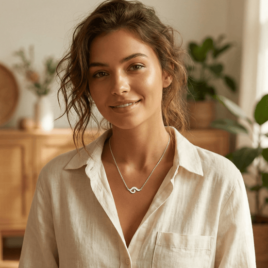 Lănțișor Argint 925 Valuri – Colier Ocean Style Simbol Libertate