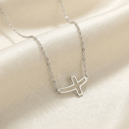 Lănțișor Argint 925 Cruce Decupată – Colier Simbol Credință și Protecție
