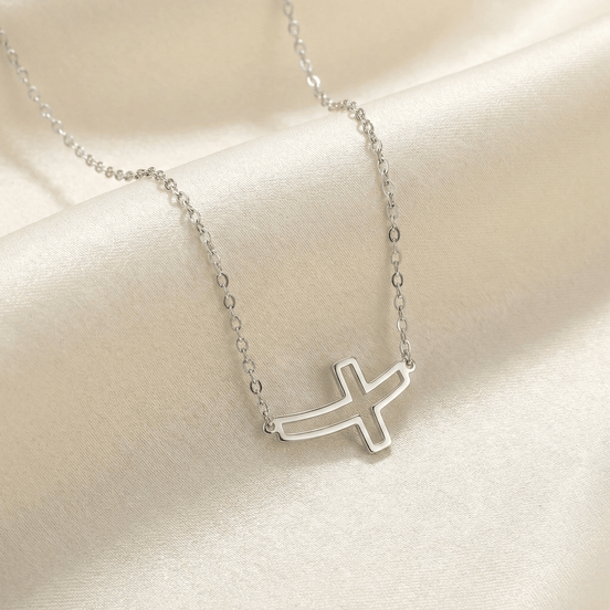 Lănțișor Argint 925 Cruce Decupată – Colier Simbol Credință și Protecție