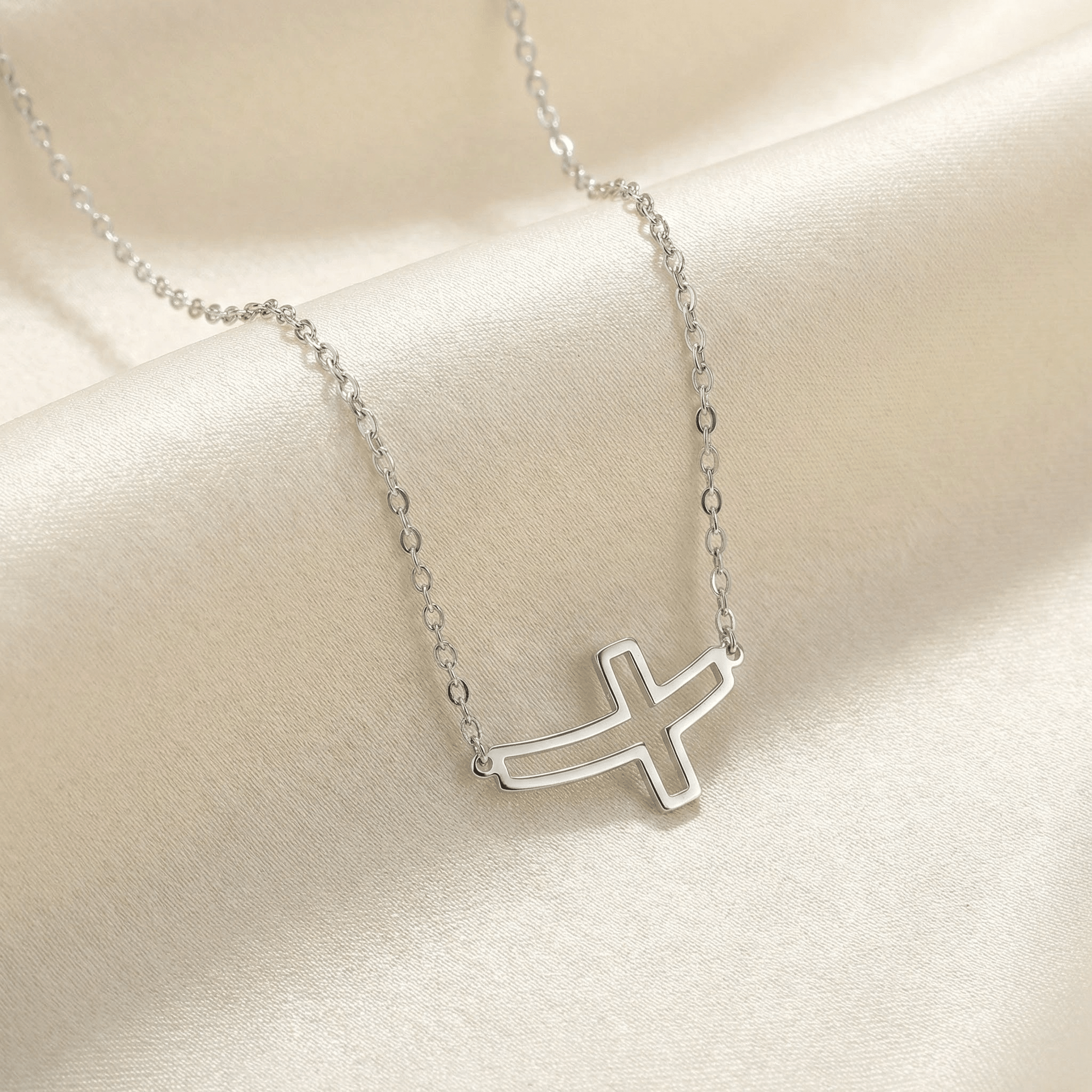 Lănțișor Argint 925 Cruce Decupată – Colier Simbol Credință și Protecție