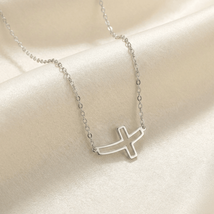 Lănțișor Argint 925 Cruce Decupată – Colier Simbol Credință și Protecție