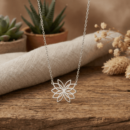 Lănțișor Argint 925 Floare – Colier Delicat Inspirat din Natură