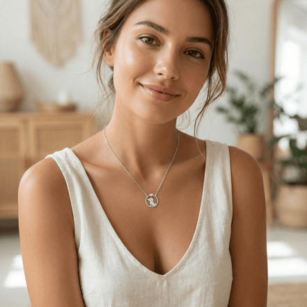 Lănțișor Argint 925 Bănuț cu Cățel – Colier Iubitori Animale