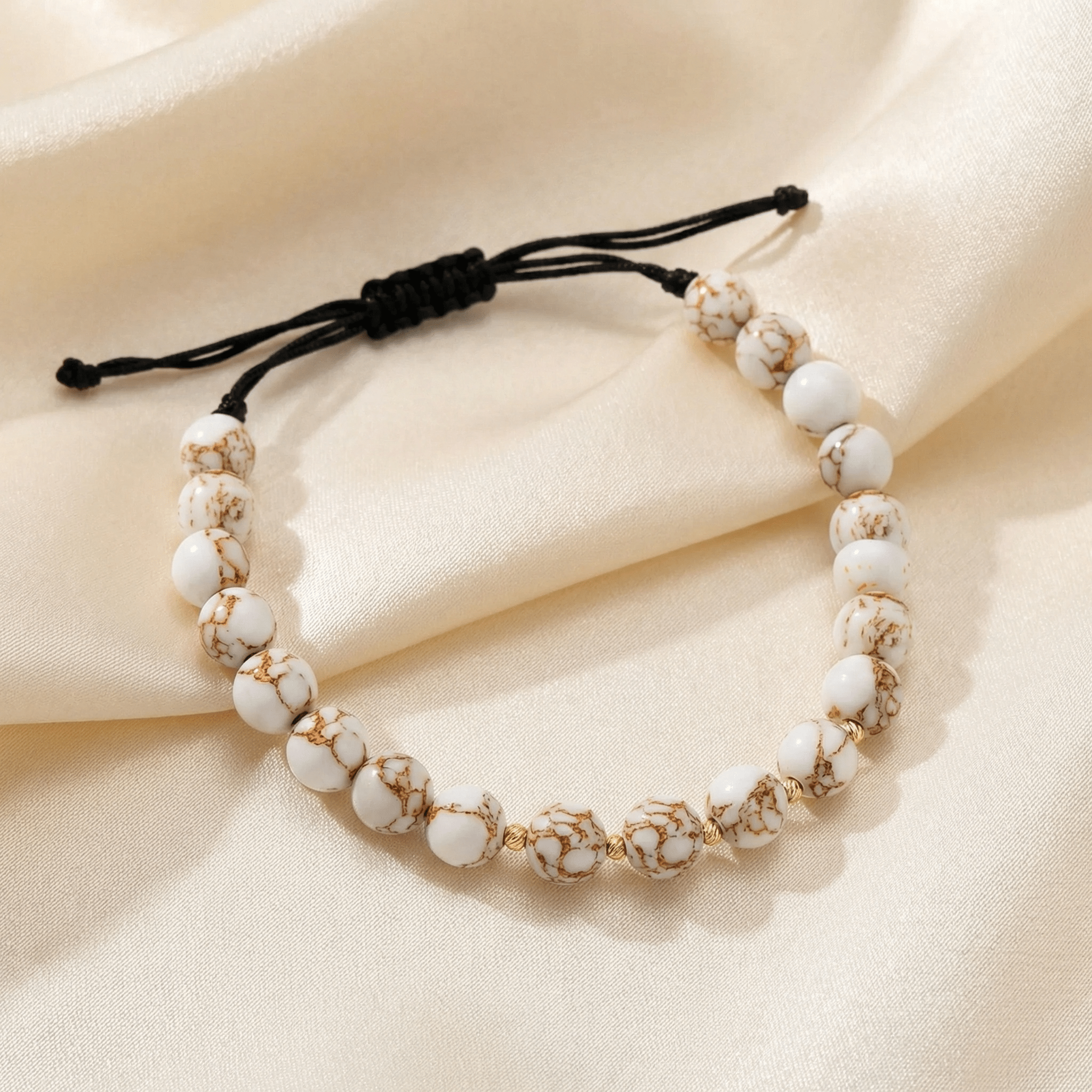 Brățară Aur 14K cu 5 Bile și Cristale 6.5mm – Accesoriu Statement Reglabil