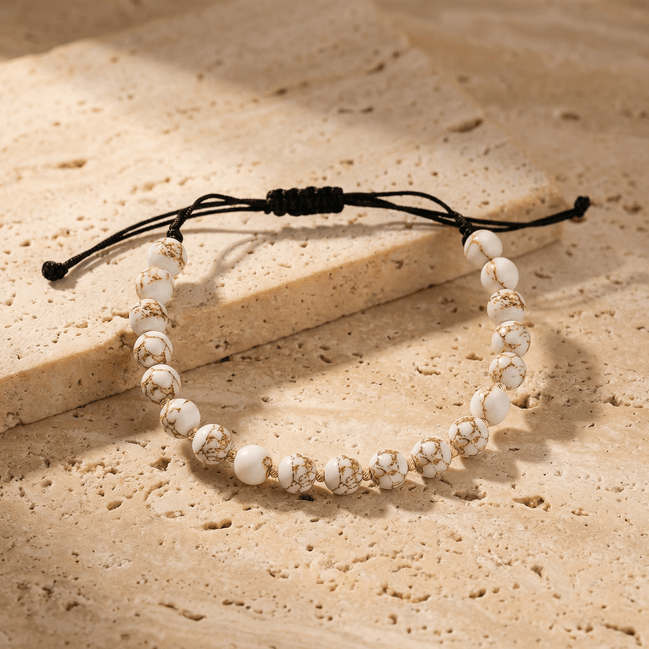 Brățară Aur 14K cu Șnur, 10 Bile Aur și Cristale – Bijuterie Reglabilă Talisman