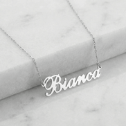 Lănțișor Argint 925 cu Nume Bianca Personalizat – Colier Masiv, Nu Placat