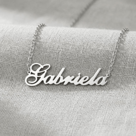 Lănțișor Argint 925 Personalizat cu Nume Gabriela – Forță Divină
