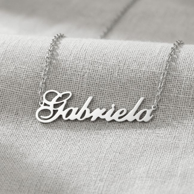 Lănțișor Argint 925 Personalizat cu Nume Gabriela – Forță Divină