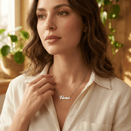 Lănțișor Argint 925 Personalizat cu Nume Elena – Rază de Soare