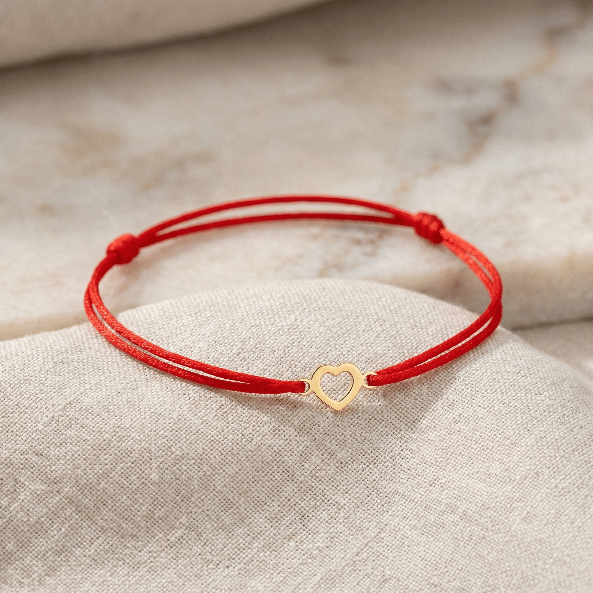 Brățară Aur 14K cu Șnur și Inimă – Cadou Simbolul Iubirii cu Garanție inclusă