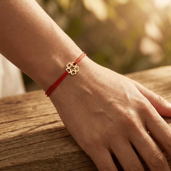 Brățară Aur 14K cu Șnur și Floare Stilizată – Simbolul Grației cu Garanție și Cutie Cadou