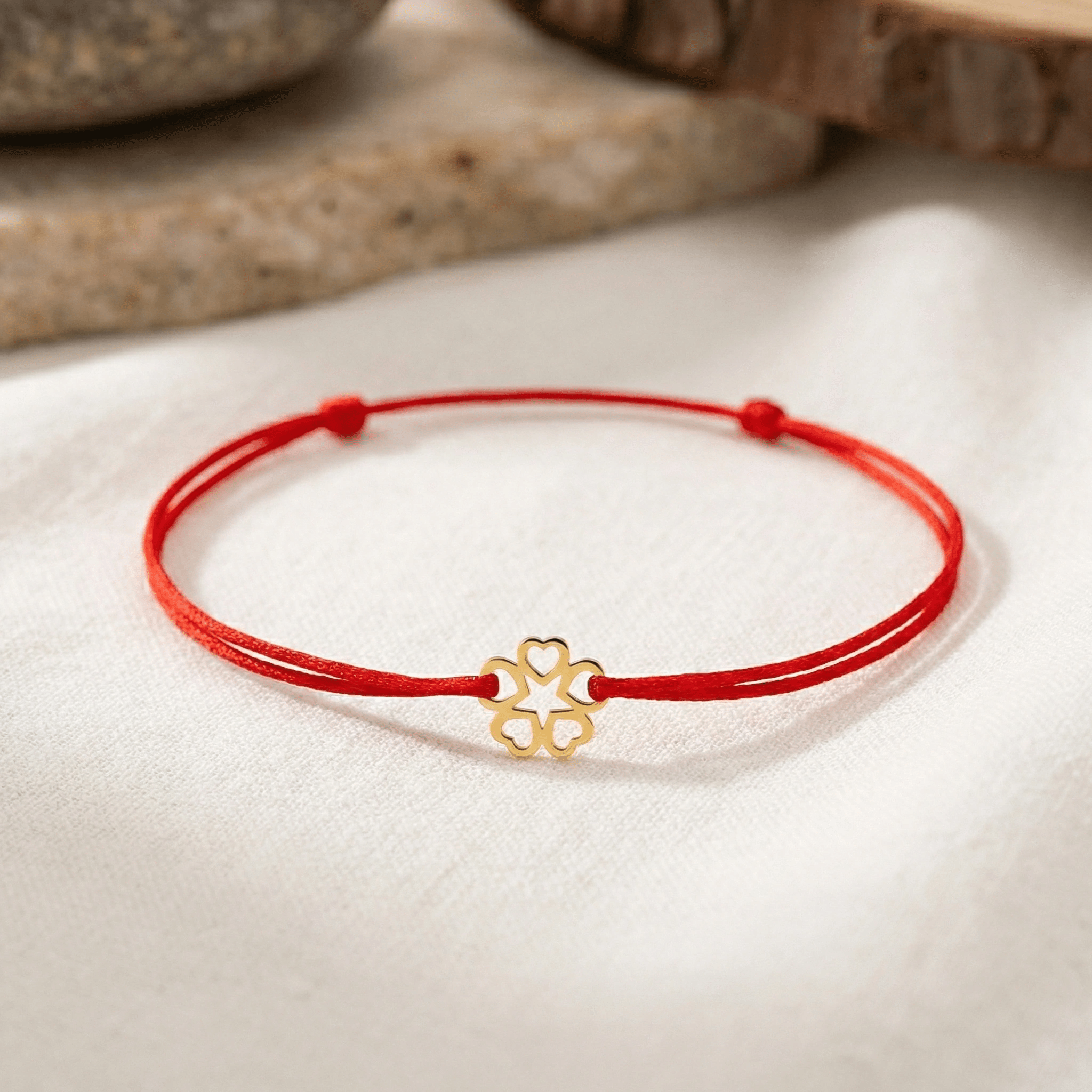 Brățară Aur 14K cu Șnur și Floare Stilizată – Simbolul Grației cu Garanție și Cutie Cadou