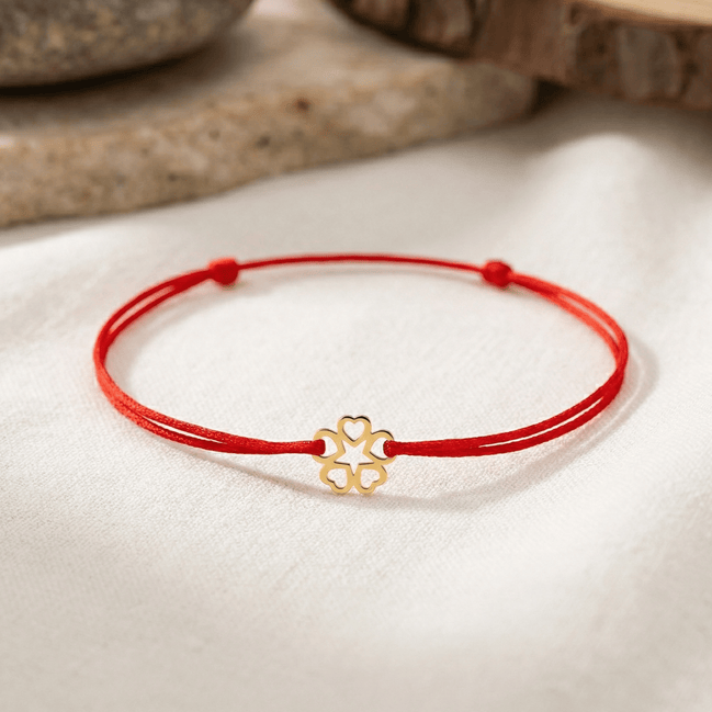 Brățară Aur 14K cu Șnur și Floare Stilizată – Simbolul Grației cu Garanție și Cutie Cadou