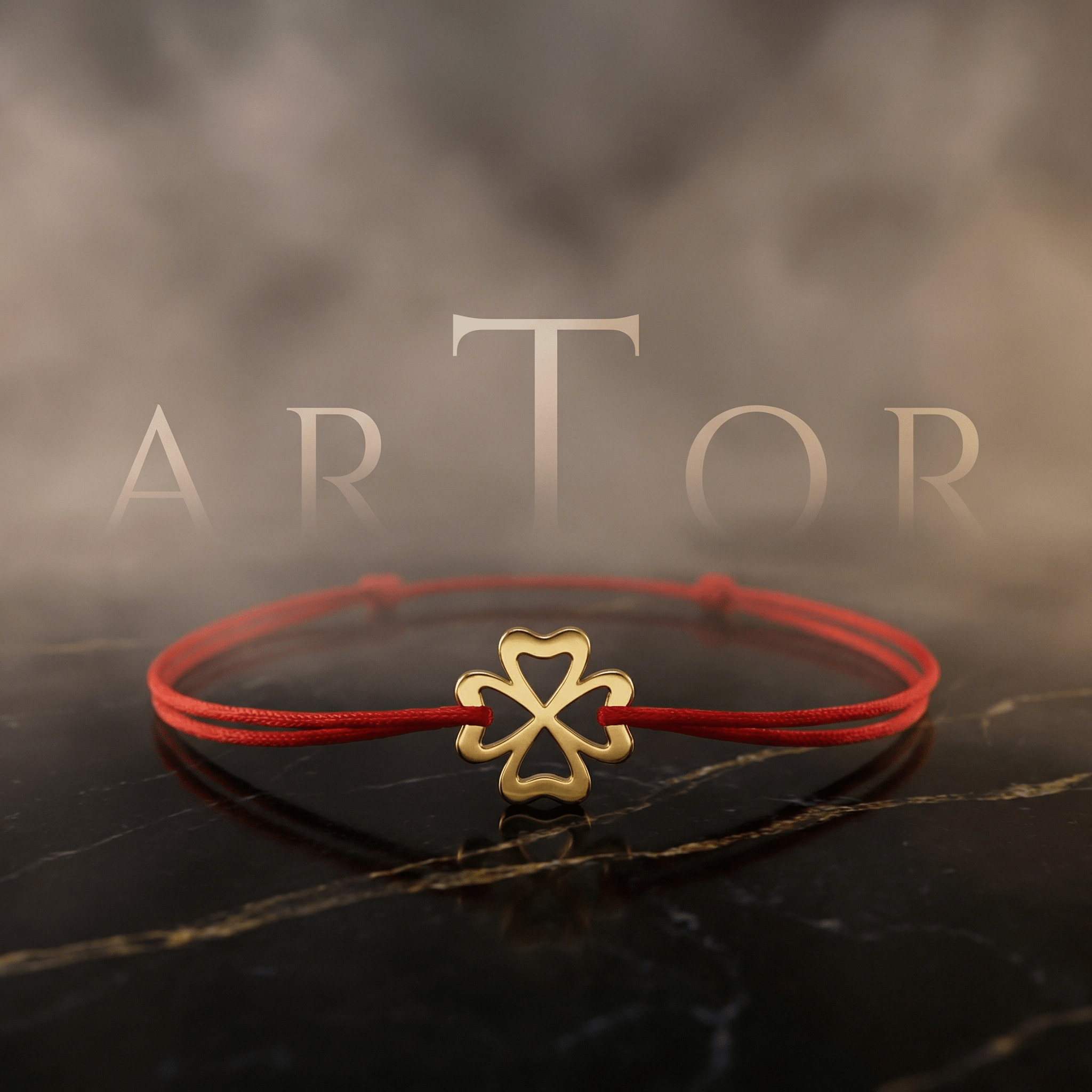 Brățară Aur 14K cu Șnur și Trifoi Decupat – Simbolul Norocului cu Garanție și Cutie Cadou