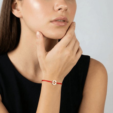 Brățară Aur 14K cu Șnur și Bănuț Îngeraș – Bijuterie Personalizată pentru Copii și Adulți