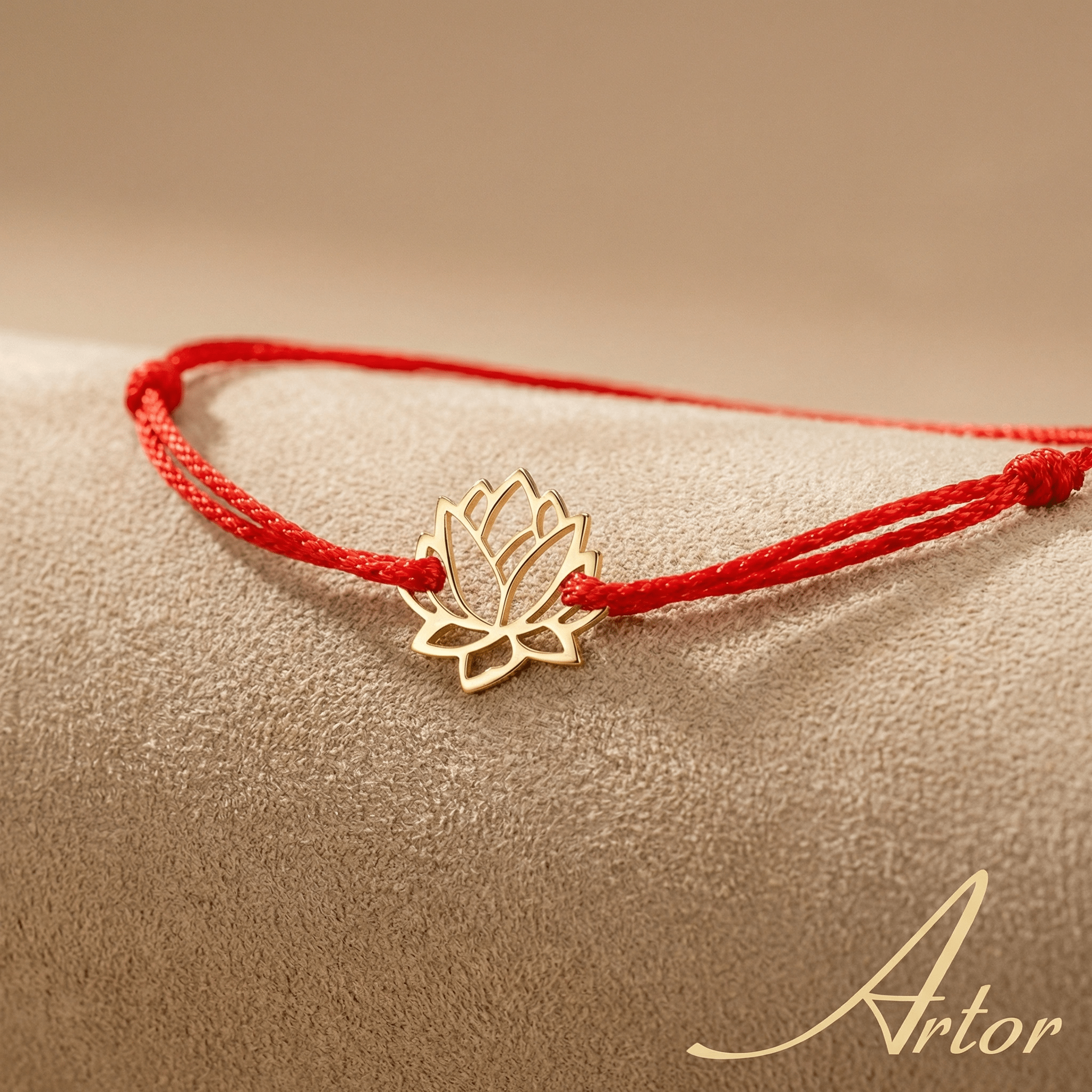 Brățară Aur 14K cu Șnur și Lotus – Simbolul Renașterii cu Garanție și Cutie Cadou