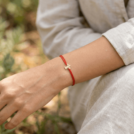 Brățară Aur 14K cu Șnur și Îngeraș – Cadou Simbolul Protecției cu Garanție