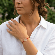 Brățară Aur 14K cu Șnur și Bănuț Familie – Simbolul Unității cu Garanție și Cutie Cadou