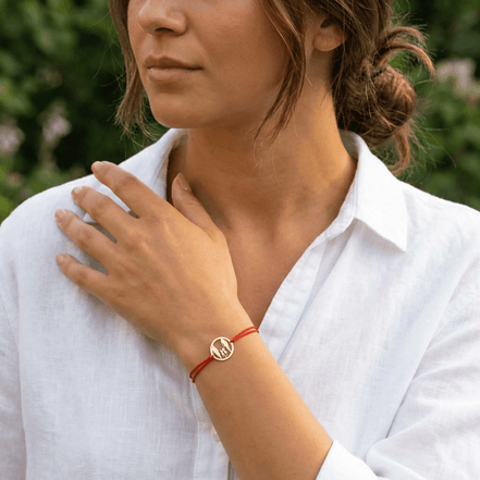 Brățară Aur 14K cu Șnur și Bănuț Familie – Simbolul Unității cu Garanție și Cutie Cadou