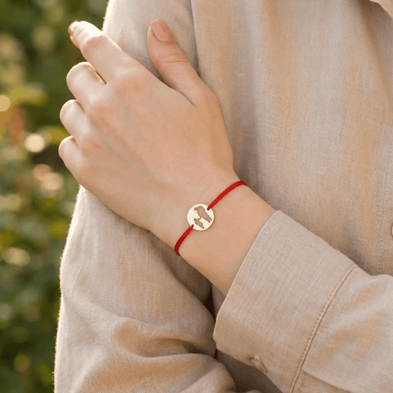 Brățară Aur 14K cu Șnur și Bănuț Tată și Copil – Simbolul Legăturii Eterne cu Garanție și Cutie Cadou