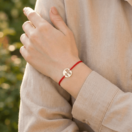 Brățară Aur 14K cu Șnur și Bănuț Tată și Copil – Simbolul Legăturii Eterne cu Garanție și Cutie Cadou