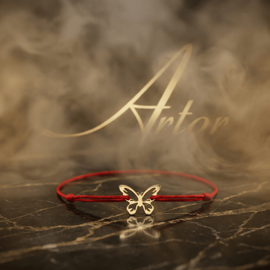 Brățară cu Fluture Mare și Șnur Ajustabil